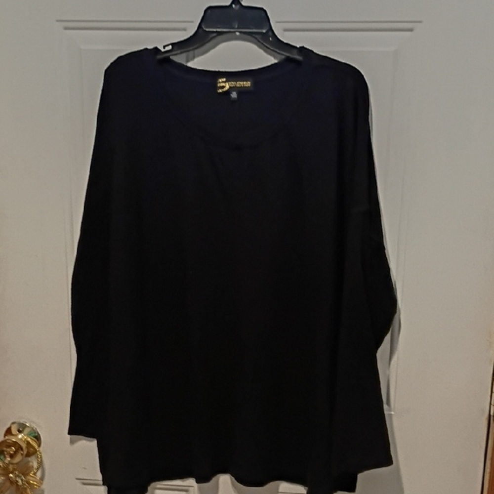 Serena Williams Black Sweater Top Office Chic